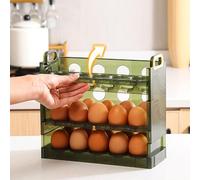 BAFOVY Conteneur à Oeufs Conteneur de Stockage d'Oeufs en Plastique 3 Couches 30 Grille Porte-oeufs Réversible Organisateur Compact Peu Encombrant pour Porte Latérale de Réfrigérateur Cuisine Usage