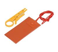BAFOVY Coussin Chauffant en Caoutchouc de Silicone Tapis Chauffant Flexible DC 12 V 15 W 50 X 100 Mm d'épaisseur 1,5 à 2 Mm Transfert de Chaleur Rapide jusqu'à 482 F pour Tuyaux, Réservoirs,