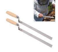 BAFOVY Couteau à Désoperculer Le Miel, Outil D’Apiculture en Acier Inoxydable avec Manche en Bois pour L’Extraction du Miel, Lot de 2
