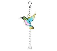 BAFOVY Crotateur de en Cristal avec Perles en Verre de Fer pour la Fenêtre du Jardin de Bureau à Domicile, Conception D'oiseaux Faits à la Main, Longueur Totale de 42 Cm, Décoration de (2)