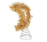 BAFOVY Décoration de Sommet de Sapin de Noël Étoile de Sommet de Sapin Design Doré Creux pour Décoration de Fêtes en Matériau Fer Plastique (En forme de lune)