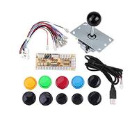 BAFOVY Encodeur USB Zéro Retard Boutons de Jeu D' Kit de Joystick Pièces de Bricolage pour Jeux de MAME PC avec Fils de Câble USB 10 Boutons 1 Joystick
