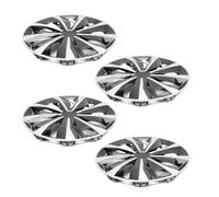 BAFOVY Enjoliveurs de Roue de 38,1 Cm en ABS à Ajustement Universel pour 500 208, Enjoliveurs Durables pour Pneus R15, Installation Facile, Mise à Niveau élégante (Argent Noir)