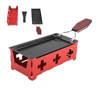 BAFOVY Ensemble de Gril à Raclette Portable, Mini Plateau de Fusion de Fromage avec Revêtement Antiadhésif, Spatule de Poêle à Bougie pour la Cuisine à Domicile, les Apéritifs de Fête