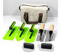BAFOVY Ensemble de Truelle de Finition de Plâtre Vénitien en Acier Inoxydable, avec Poignée Ergonomique en ABS pour Outils de Plâtre de Peinture Artistique Murale