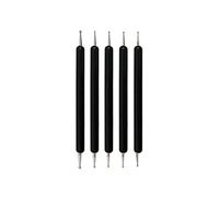 BAFOVY Ensemble d'Outils de Pointage 5 Pièces, Tige en Acrylique, Stylos à Bille en Métal à Double extrémité pour Peinture de Roche de Mandala, Gaufrage d'argile, Outils de Traçage de Motifs pour