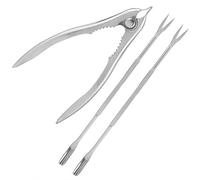 BAFOVY Ensemble d'outils pour Fruits de Mer, Craquelins de Homard, Casse-noix en Acier Inoxydable, Couverts 3 Pièces, Fourchettes à Homard, Pinces, Décortiqueur de Crabe Durable