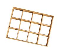 BAFOVY Étagère de Rangement en Bois pour Figurines d'action, Boîte d'exposition en Bois Massif avec 12 Grilles, Organisateur Rétro Fait à la Main pour Chambre à Coucher, Salon, étude, Collection