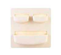 BAFOVY Étagère Murale de Rangement, Organisateur Mural en Matériau PP Durable avec Ruban Adhésif Double Face pour Salle de Bain Cuisine Salon Bureau, 8,5x8,5 Pouces (Couleur Abricot Chaude