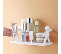 BAFOVY Étagère Murale, Support de Rangement Mural en Plastique avec Installation sans Trou, Support de Charge Stable de Grande capacité pour Cuisine, Salle de Bain, Toilettes, Articles de Toilette