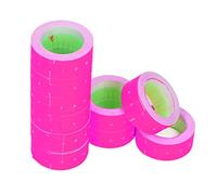 BAFOVY Étiquette de Prix, étiquette de Prix en Papier 3 Tubes 15 000 Pièces 21 X 12 Mm à une Rangée avec Lignes de Guidage Rouges Claire Séchage Rapide pour le Marquage des étagères de Magasin de