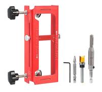 BAFOVY Gabarit de Charnière de Porte, Gabarit de Défonceuse Réglable pour | Charnières D'angle de 1,4 et 5,8 Pouces, Construction en Alliage D'aluminium épaissi, Double Verrouillage à Bouton avec