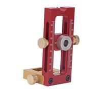 BAFOVY Gabarit de Perçage, Gabarit de Guidage de Perçage en Alliage d'aluminium avec 5 Bagues de 6 Mm 8 Mm 10 12 15, Réglable 13-81 et 12-27 pour l'assemblage de Meubles en Bois