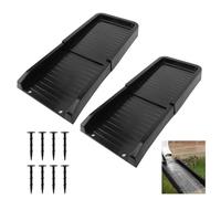 BAFOVY Gouttière de Descente avec Bloc D'éclaboussure, Extensions de Descente de Gouttière de 24 Pouces pour Drainage des Eaux Pluviales avec Piquets de Sol, Conception Nervurée en