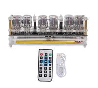 BAFOVY Horloge à Tubes Nixie, 6 Tubes avec Modes D'éclairage RVB, Horloge de Bureau Numérique avec Affichage Photo de L'heure, Télécommande, Mémoire en Cas de Coupure de Courant, pour