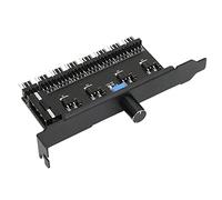 BAFOVY Hub de Ventilateur PC, Contrôleur de Vitesse de Ventilateur de Refroidissement à 8 Canaux avec Bouton de Réglage Manuel pour CPU et GPU, Installation PCI