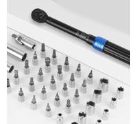 BAFOVY Jeu de Clés Dynamométriques Préréglées, Entraînement de 3/8 Pouces, Jeu de Clés Dynamométriques de 5 à 60 Nm avec Cliquet à 72 Dents et Bouton de Déverrouillage pour la