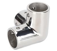 BAFOVY Joint en T d'angle à 3 Voies, Coude d'angle en Acier Inoxydable 316 Poli Miroir, épaisseur de Paroi de 3 Mm avec 2 Fils Jack par Coin pour Raccords de Tuyaux de Rampe de Yacht (Φ25mm)