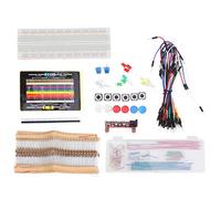 BAFOVY Kit de Démarrage de Base Kit de Composants électroniques en Carton Synthétique Entrée 5 V Sortie 3,3 V à 5 avec Boutons de Résistances LED et Module d'alimentation pour Learning