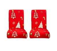 BAFOVY Lot de 2 Housses de Chaise de Noël en Polyester Doux Qui s'adapte à la Plupart des Chaises, Décoration de Vacances élastique pour la Maison, la Cuisine, Le Restaurant, la Fête, Le Mariage