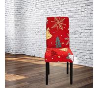 BAFOVY Lot de 2 Housses de Chaise de Noël en Polyester Doux Qui s'adapte à la Plupart des Chaises, Décoration de Vacances élastique pour la Maison, la Cuisine, Le Restaurant, la Fête, Le Mariage