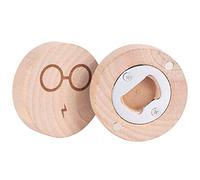 BAFOVY Lot de 2 Ouvre-bouteilles en Bois Magnétiques pour Réfrigérateur avec Bouche Chromée 6,1 X 1,5 Cm pour Cuisine, Maison, Bar, Réfrigérateur, Décoration et Utilisation Quotidienne (Comparatif +