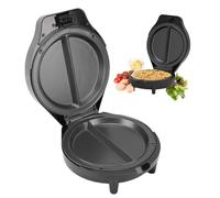 BAFOVY Machine à Omelette électrique, Cuiseur à œufs Antiadhésif de 1000 W avec 2 Zones de Cuisson Indépendantes et Poignée Isolée Thermiquement, pour un Retournement Rapide et Fa (Prise UE 220V)