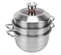 BAFOVY Marmite à Vapeur en Acier Inoxydable à 3 Couches, Marmite Multifonction de Grande capacité avec Minuterie, pour Cuisinière à Induction et Autres Sources de Chaleur