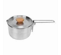 BAFOVY Marmite de Camping en Acier Inoxydable Bouilloire de Cuisson Multifonctionnelle Marmite à Haute Altitude Fournitures de Cuisine en Plein Air Bec Verseur Outil de Randonnée Essentiel Capacité