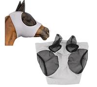 BAFOVY Masque de Mouche de Confort de Choix Professionnel avec Le Nez Long et Les Oreilles, Le Bleu du Pacifique, la Protection Contre la Mouche en Mailles de Cheval pour Les Poneys, Les (Gray)