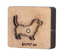 BAFOVY Matrice de Découpe du Cuir en Acier allié et Cuir de Bouleau, Poinçon 47x37mm en Forme de Chien, Coupes Nettes pour la Maroquinerie, Bricolage, Portefeuille, Ceinture, Carton, Utilisateurs de