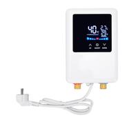 BAFOVY Mini Chauffe-Eau Électrique, 3,0 Gallons Petit Chauffe-Eau Sous Évier avec Affichage LCD, pour Cuisine Salle de Bain Camping-car Point D'Utilisation Chaude Instantanée 110V (Prise UE 220V)