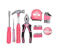BAFOVY Mini Kit D’Outils 24 Pièces Rose, Outils à Main Ménagers avec | Outils en Acier Compacts, Poignée Souple pour Tourner Facilement, étui de Rangement Format Livre, Idéal pour Réparation