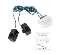 BAFOVY Moniteur D'énergie Solaire, Compteur Intelligent Compatible WiFi avec Données de Fréquence de Tension de Courant en Temps Réel, pour la Gestion de L'énergie du Système (Double port)