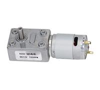 BAFOVY Moteur à Engrenages en Aluminium et Laiton, Moteur à Vis sans Fin DC 12V, Autobloquant CW CCW, Arbre de Sortie Court pour Ouvre-porte de Fenêtre, Petites Applications de Treuil (100RPM)