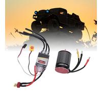 BAFOVY Moteur sans Balais RC avec ESC Combo 3600KV 75A pour Voitures 1/10 RC Bateaux 3650 Moteur sans Balais ESC Ensemble avec Dissipateur Thermique en Aluminium CNC 2-3S Lipo