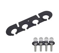 BAFOVY Organisateur de Support de Micro en Métal, Support de Rangement pour Microphone, de Plateau de Micro avec Trous de 36 Mm, Fentes pour Câbles, Filetage 3/8 pour Montage (Longue Bande 4 Trous)
