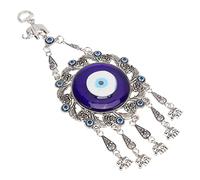 BAFOVY Ornement Mural à Suspendre en Forme d'oeil Bleu, Texture Exquise, Alliage de Verre, Ornement Porte-Bonheur, Pendentif Mural, Décoration de Maison, de Bureau, Motif de Fleur Creuse,