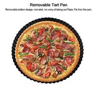 BAFOVY Pan à Pizza en Acier à Haut Carbone, Chauffage, Même Chauffant, en Revêtement Antiadhésif, Idéal pour la Cuisson des Pizzas, des Quiches, des Tartes et des Tartes avec une, un Plateau à,