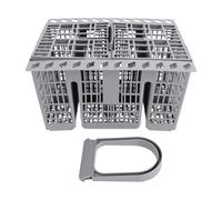 BAFOVY Panier à Couverts Réglable pour Lave Vaisselle, Gain de Place, un | Séparateurs Réglables, Compartiments en Plastique, Porte Ustensiles, Pour Lave Vaisselle Neff, Gris