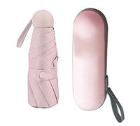 BAFOVY Parapluie Capsule, Mini Poche 5 Sections 8 Bords, Léger Protection Solaire, avec Résistance aux Rafales, pour Pluie et en Extérieur (Rose)