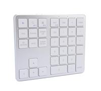 BAFOVY Pavé Numérique sans Fil, avec 35 Touches, Batterie Rechargeable, Bluetooth 5.0, 3.0, 2.4GHz, Double Mode, pour PC, Ordinateur Portable, Tablette (Argent Blanc)