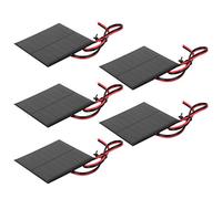 BAFOVY Petit Panneau de Batterie Solaire Panneau d'alimentation Solaire en Polysilicium DC 4 V 160 MA 5 Pièces avec Câble de 30 Cm 70 X 70 Mm pour Jouets Solaires, Lumières de Pelouse, Lumières de