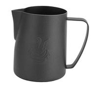 BAFOVY Pichet à Mousse de Lait en Acier Inoxydable 304, Poignée Ergonomique pour Mousser Facilement, Parfait pour l'art du Latte, capacité de 480 Ml pour la Maison ou le café (noir mat)