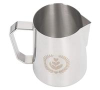 BAFOVY Pichet à Mousser Pichet à Mousse de Lait en Acier Inoxydable de 600 Ml avec Bec Verseur Poignée épaissie Corps Intégral pour café au Lait Mousse de Home Cafe Barista (Couleur d'origine)