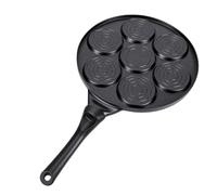 BAFOVY Poêle à Mini Pancakes avec 7 Formes, Grille en Alliage D'aluminium | Construction en Aluminium moulé, Poignée, Compatible avec Cuisinière, Nettoyage Facile