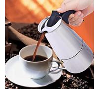 BAFOVY Pot à Moka de 300 Ml en Acier Inoxydable avec Poignée Ergonomique, Cafetière Isolée pour la Cuisine à Domicile, Expresso, 19,3 X 9,5 Cm
