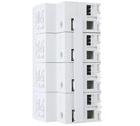 BAFOVY Protecteur de Surtension 4P PBT Dispositif de Protection Contre Les Surtensions en Alliage d'argent 385VAC 200KA Rail DIN Enfichable Réponse Rapide Ignifuge pour Système PV d'armoire de