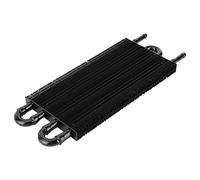 BAFOVY Refroidisseur d'Huile en Aluminium à 4 Rangées, Refroidisseur de Transmission Universel, Radiateur d'Huile Noir pour Huile Moteur et Direction Assistée, Refroidissement de Voiture de Rue