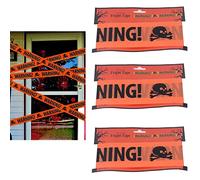 BAFOVY Ruban D'avertissement D'Halloween, 8 Cm de Largeur, 6 Mètres par | Bande D'avertissement de Film PE, Longueur Réglable, Accessoire de Fête pour Scène de Crime de Maison Hantée
